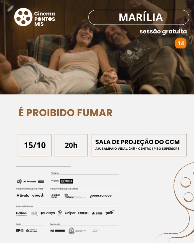 Evento cinema-pontos-mis-apresenta--e-proibido-fumar
