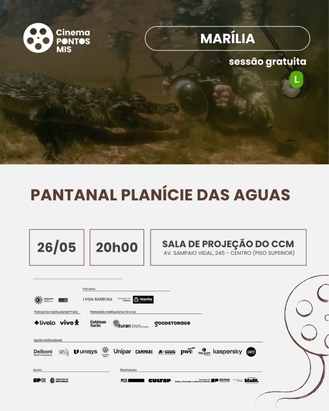 Evento cinema-pontos-mis---filme-pantanal-planicie-das-aguas