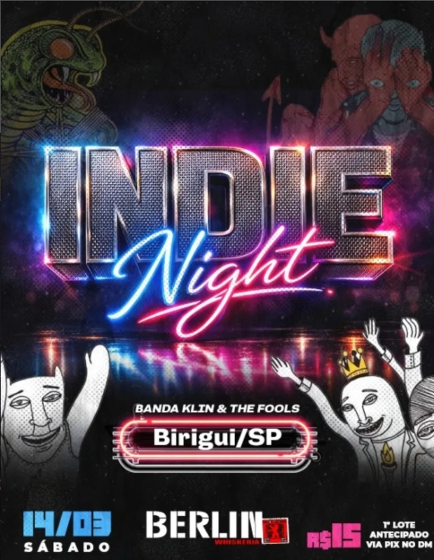 Evento indie-night---com-a-banda-klin--the-fools